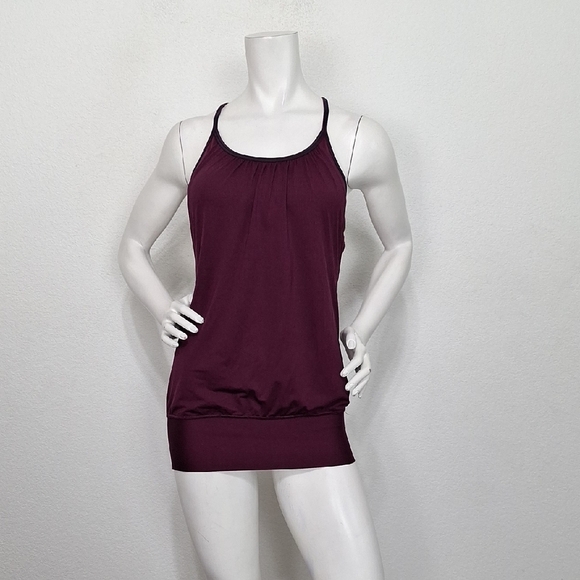 Lululemon Athleisure Workout Yoga Gym Built-In Bra Racerback Tank Top Size 6 - Picture 1 of 11